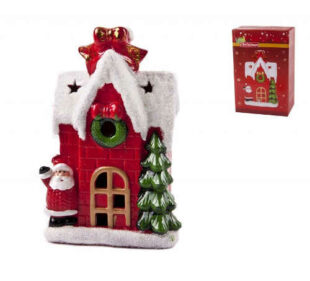 Keramický vianočný domček s LED svetlom