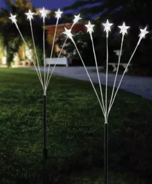 Záhradné LED svetelné stonky s 5 hviezdičkami